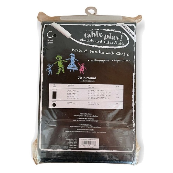 Table Play Dining Table Play Chalkboard Tablecloth 7 Round